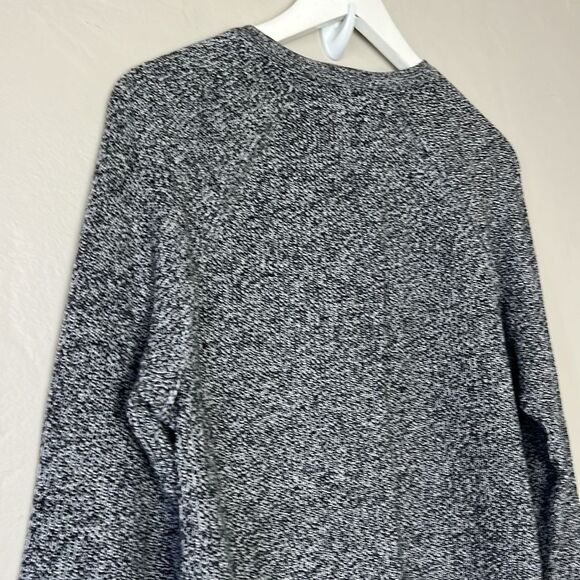 Express Mens Black/White Long Sleeve 4 Button Up Open Knit Sweater - Picture 8 of 9